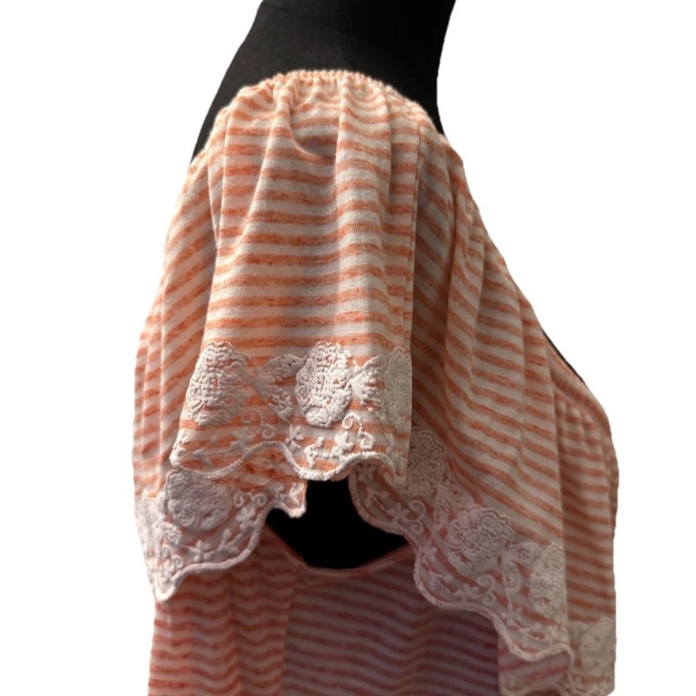 Tommy Hilfiger Short Sleeve Orange & White Embroidered Blouse, Size 2X - Picture 12 of 13
